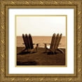 thumbnail image 1 of Hausenflock, Alan 12x12 Gold Ornate Wood Framed with Double Matting Museum Art Print Titled - Adirondack Chairs Sq. I, 1 of 4