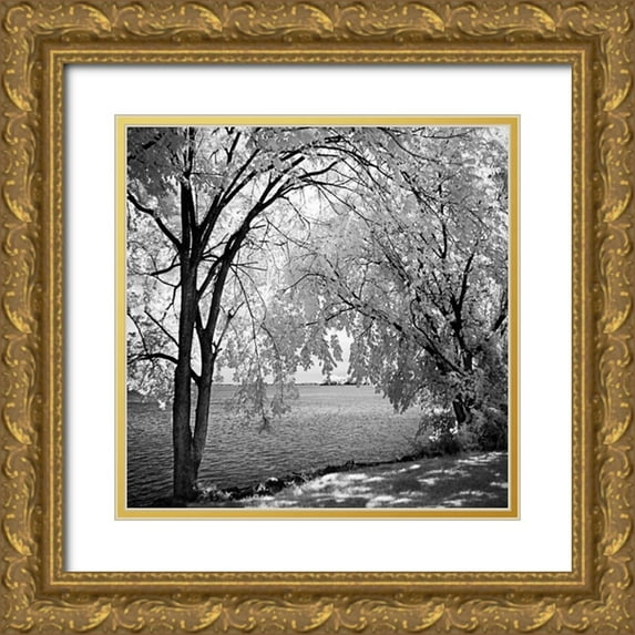 Hausenflock, Alan 12x12 Gold Ornate Wood Framed with Double Matting Museum Art Print Titled - Hopewell Shores Square I