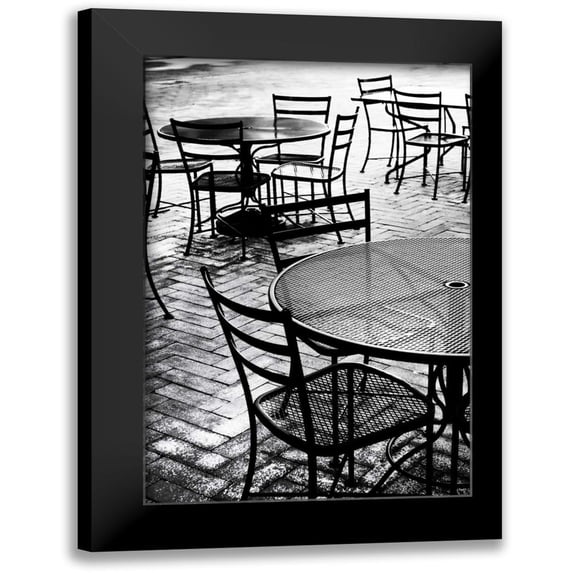 Hausenflock, Alan 13x18 Black Modern Framed Museum Art Print Titled - Tables and Chairs I