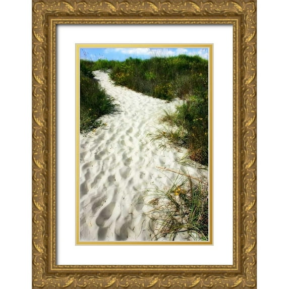 Hausenflock, Alan 13x18 Gold Ornate Wood Framed with Double Matting Museum Art Print Titled - To the Beach II