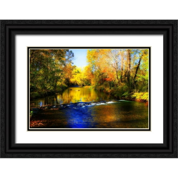 Hausenflock, Alan 14x11 Black Ornate Wood Framed with Double Matting Museum Art Print Titled - Autumn Waters II