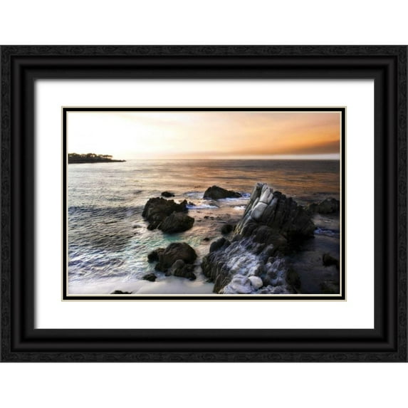 Hausenflock, Alan 14x11 Black Ornate Wood Framed with Double Matting Museum Art Print Titled - Lovers Point Sunset I