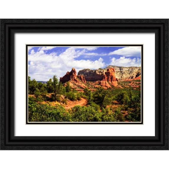 Hausenflock, Alan 14x11 Black Ornate Wood Framed with Double Matting Museum Art Print Titled - Red Rock Mountains II