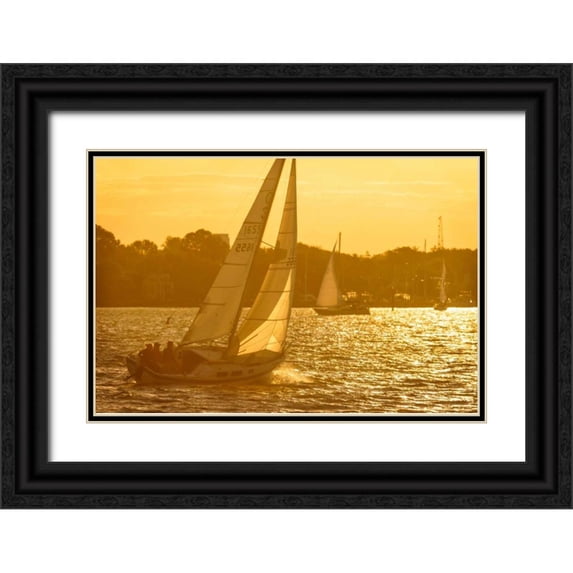 Hausenflock, Alan 14x11 Black Ornate Wood Framed with Double Matting Museum Art Print Titled - Windward Sunset I