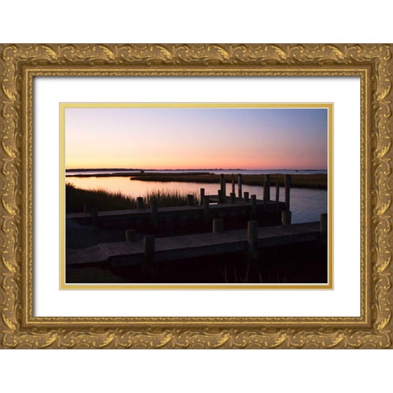 Hausenflock, Alan 14x11 Gold Ornate Wood Framed with Double Matting Museum Art Print Titled - Chincoteague Sunrise I