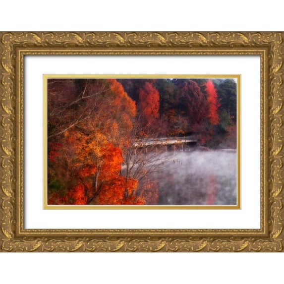 Hausenflock, Alan 14x11 Gold Ornate Wood Framed with Double Matting Museum Art Print Titled - Cold Autumn Morning I