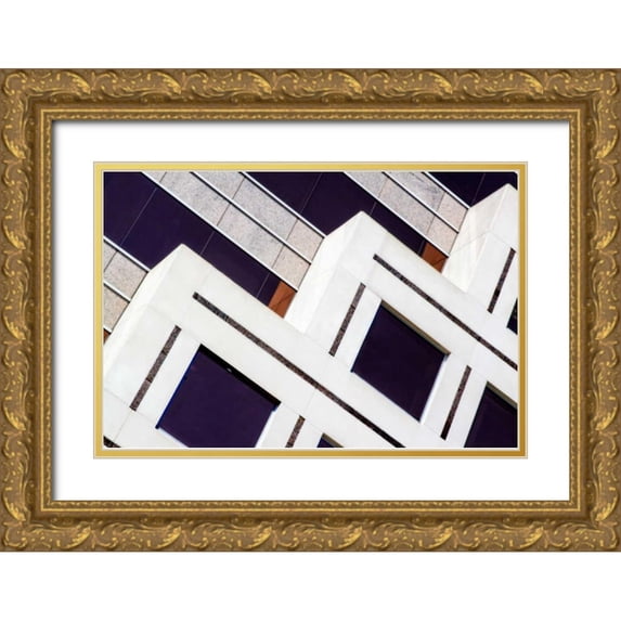 Hausenflock, Alan 14x11 Gold Ornate Wood Framed with Double Matting Museum Art Print Titled - Geo Facade I
