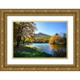 thumbnail image 1 of Hausenflock, Alan 14x11 Gold Ornate Wood Framed with Double Matting Museum Art Print Titled - Peaks Of Otter Lake I, 1 of 4