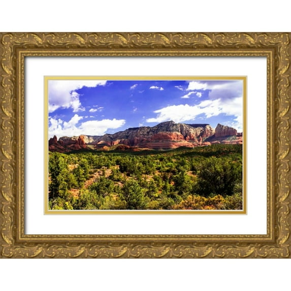 Hausenflock, Alan 14x11 Gold Ornate Wood Framed with Double Matting Museum Art Print Titled - Sedona Valley I