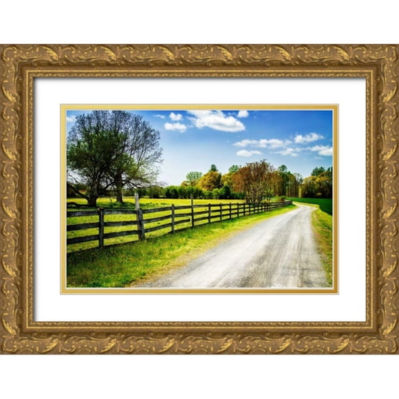 Hausenflock, Alan 14x11 Gold Ornate Wood Framed with Double Matting Museum Art Print Titled - Spring on the Farm I