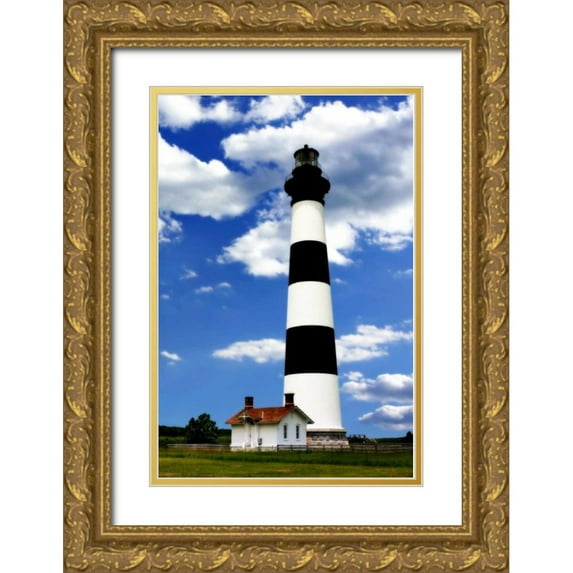 Hausenflock, Alan 17x24 Gold Ornate Wood Framed with Double Matting Museum Art Print Titled - Bodie Island Light