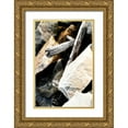 thumbnail image 1 of Hausenflock, Alan 17x24 Gold Ornate Wood Framed with Double Matting Museum Art Print Titled - Rocks and Wood I, 1 of 4