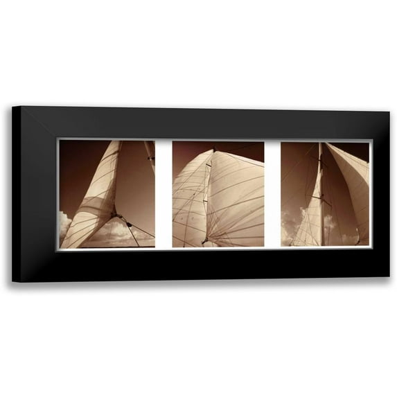 Hausenflock, Alan 18x10 Black Modern Framed Museum Art Print Titled - Windward Sails Triptych