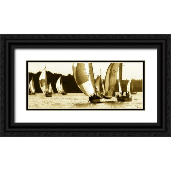 Hausenflock, Alan 18x10 Black Ornate Wood Framed with Double Matting Museum Art Print Titled - Sailing Home III