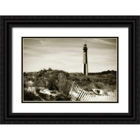 Hausenflock, Alan 18x13 Black Ornate Wood Framed with Double Matting Museum Art Print Titled - Cape Henry Light IV