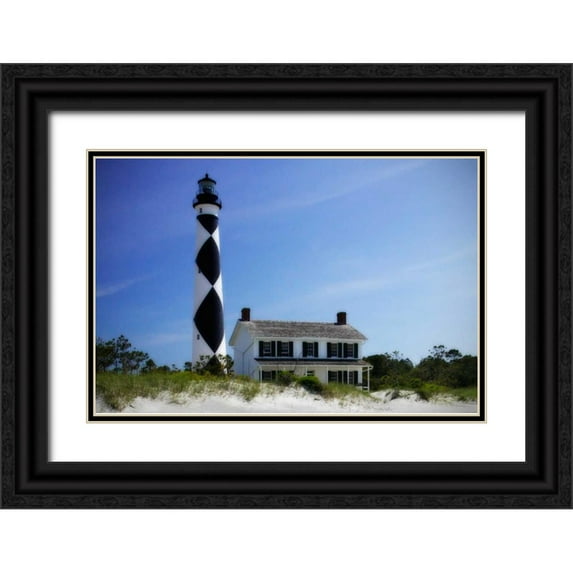 Hausenflock, Alan 18x13 Black Ornate Wood Framed with Double Matting Museum Art Print Titled - Cape Lookout Light II