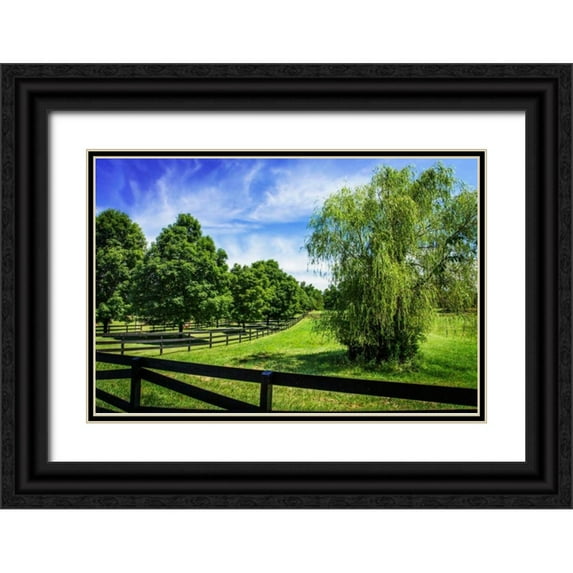 Hausenflock, Alan 18x13 Black Ornate Wood Framed with Double Matting Museum Art Print Titled - Green Springs Farm II