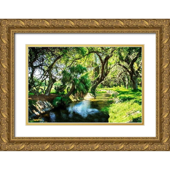 Hausenflock, Alan 18x13 Gold Ornate Wood Framed with Double Matting Museum Art Print Titled - Saint Simons Waterway