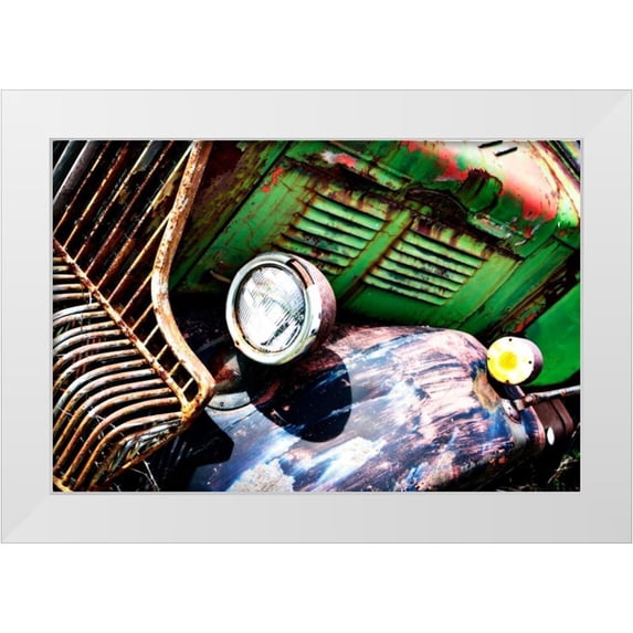 Hausenflock, Alan 18x13 White Modern Wood Framed Museum Art Print Titled - Rusty Old Truck VII