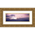 thumbnail image 1 of Hausenflock, Alan 18x9 Gold Ornate Wood Framed with Double Matting Museum Art Print Titled - Pelicans Above the Bay, 1 of 4