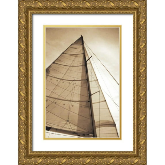 Hausenflock, Alan 23x32 Gold Ornate Wood Framed with Double Matting Museum Art Print Titled - Beaufort Sails I