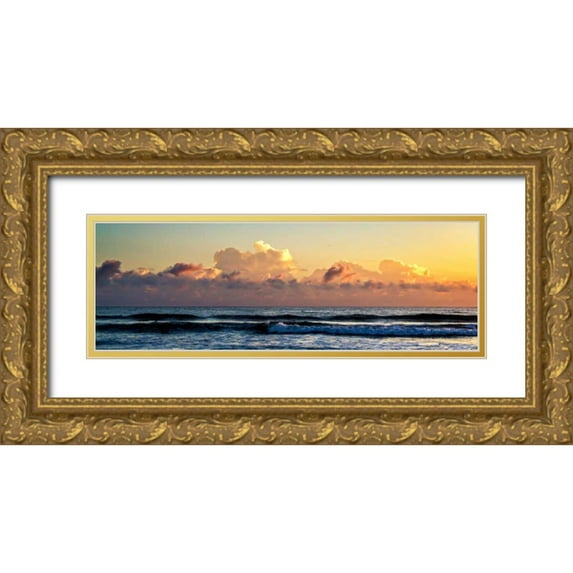 Hausenflock, Alan 24x11 Gold Ornate Wood Framed with Double Matting Museum Art Print Titled - Cloud Bank Sunrise I