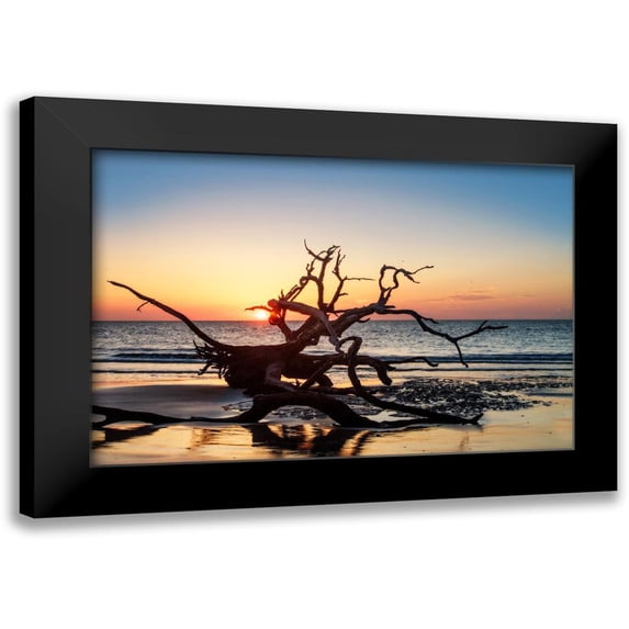 Hausenflock, Alan 24x17 Black Modern Framed Museum Art Print Titled - Jekyll Island Sunrise III