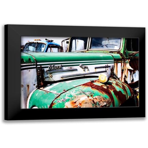 Hausenflock, Alan 24x17 Black Modern Framed Museum Art Print Titled - Rusty Old Truck V