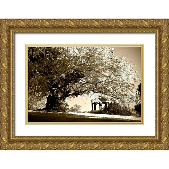 Hausenflock, Alan 24x17 Gold Ornate Wood Framed with Double Matting Museum Art Print Titled - Gazebo