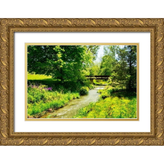 Hausenflock, Alan 24x17 Gold Ornate Wood Framed with Double Matting Museum Art Print Titled - Gentle Stream IV
