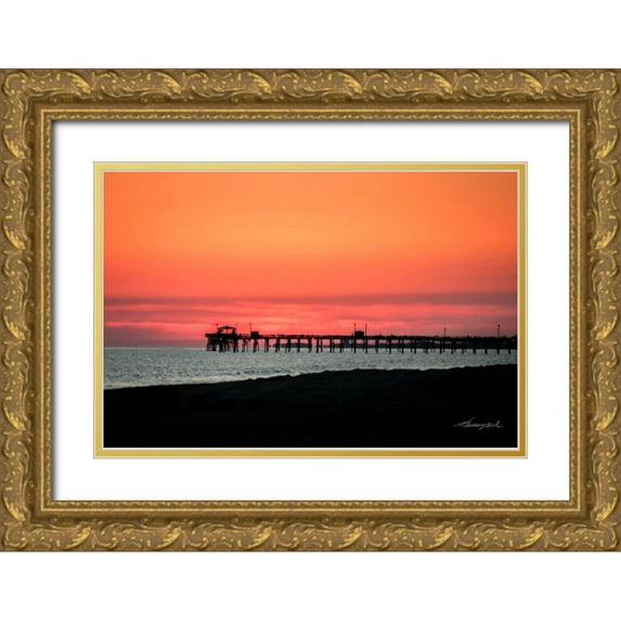 Hausenflock, Alan 24x17 Gold Ornate Wood Framed with Double Matting Museum Art Print Titled - Ready for Night Fishing