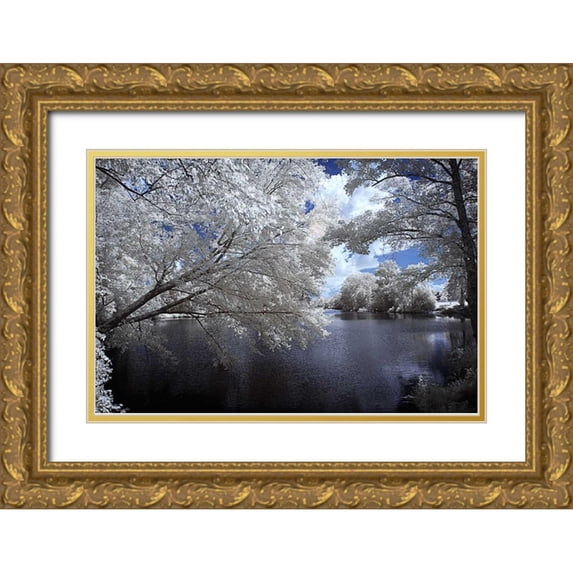 Hausenflock, Alan 24x17 Gold Ornate Wood Framed with Double Matting Museum Art Print Titled - Walkerton Millpond I