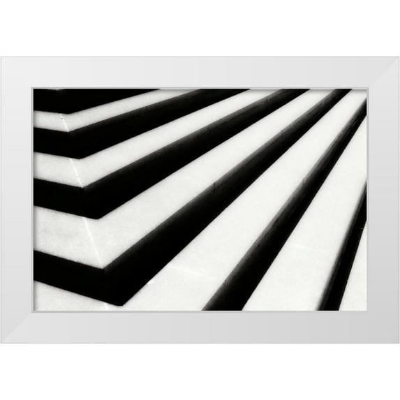 Hausenflock, Alan 24x17 White Modern Wood Framed Museum Art Print Titled - Steps and Shadows I