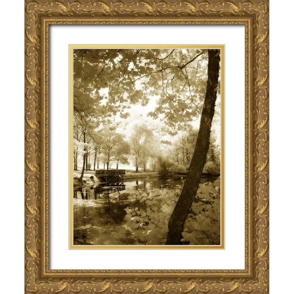 Hausenflock, Alan 25x32 Gold Ornate Wood Framed with Double Matting Museum Art Print Titled - Mint Springs Lake II