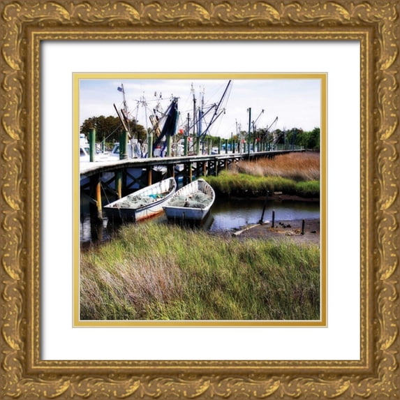 Hausenflock, Alan 26x26 Gold Ornate Wood Framed with Double Matting Museum Art Print Titled - Marsh Harbor Square I