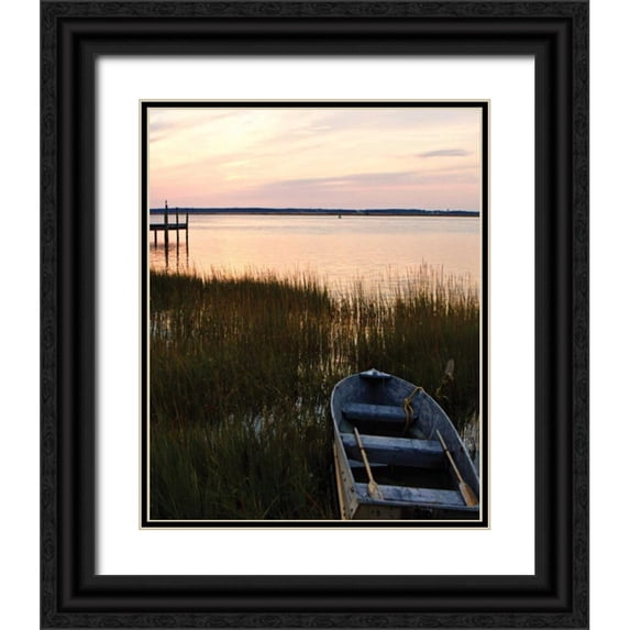 Hausenflock, Alan 26x31 Black Ornate Wood Framed with Double Matting Museum Art Print Titled - Channel Sunset IV