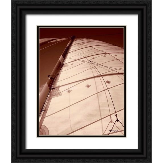 Hausenflock, Alan 26x32 Black Ornate Wood Framed with Double Matting Museum Art Print Titled - Windward Sail I