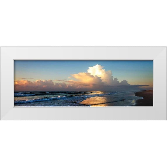 Hausenflock, Alan 32x13 White Modern Wood Framed Museum Art Print Titled - Cloud Bank Sunrise II
