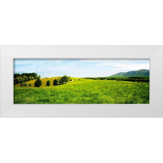 Hausenflock, Alan 32x13 White Modern Wood Framed Museum Art Print Titled - Mountain Vista I