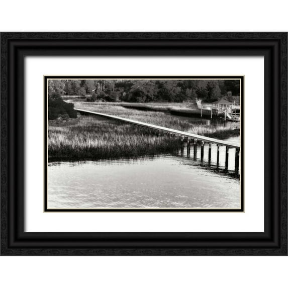 Hausenflock, Alan 32x23 Black Ornate Wood Framed with Double Matting Museum Art Print Titled - Channel Pier I