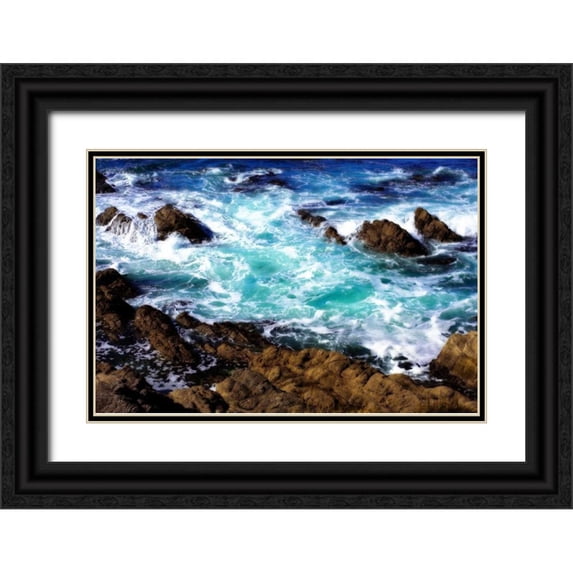 Hausenflock, Alan 32x23 Black Ornate Wood Framed with Double Matting Museum Art Print Titled - Churning Surf I