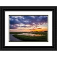 thumbnail image 1 of Hausenflock, Alan 32x23 Black Ornate Wood Framed with Double Matting Museum Art Print Titled - Sunset in the Marsh, 1 of 4