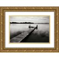 thumbnail image 1 of Hausenflock, Alan 32x23 Gold Ornate Wood Framed with Double Matting Museum Art Print Titled - Lonely Dock IV, 1 of 4