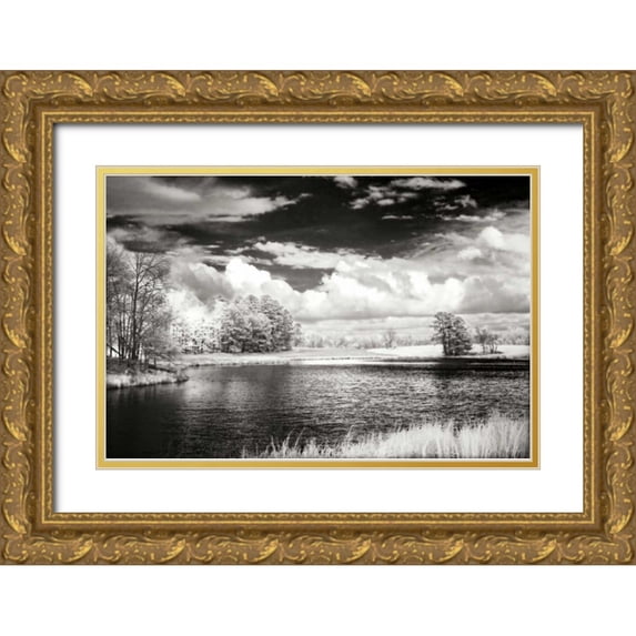 Hausenflock, Alan 32x23 Gold Ornate Wood Framed with Double Matting Museum Art Print Titled - Shearon Lake II