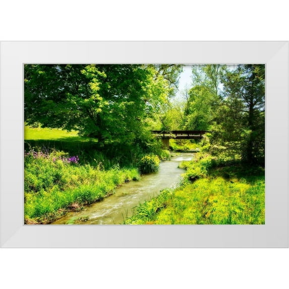 Hausenflock, Alan 32x23 White Modern Wood Framed Museum Art Print Titled - Gentle Stream IV