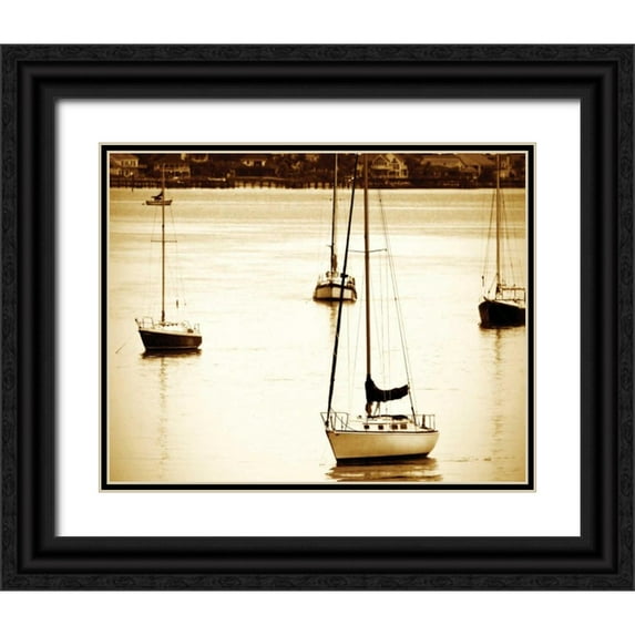 Hausenflock, Alan 32x26 Black Ornate Wood Framed with Double Matting Museum Art Print Titled - St. Augustine Harbor I