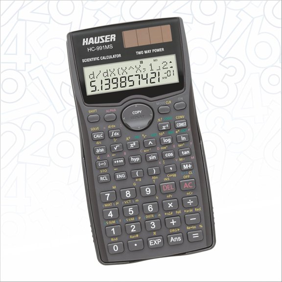 Hauser HC-991 MS Scientific Calculator | 401 Functions With 40 Scientific Calculations | Two Line Display | Data Editor, Statistics & Standard Deviations