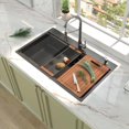 thumbnail image 1 of HausinLuck 36" Gunmetal Black Topmount Kitchen Sink, 16 Gauge Stainless Steel Single Bowl Kitchen Sink, 1 of 6