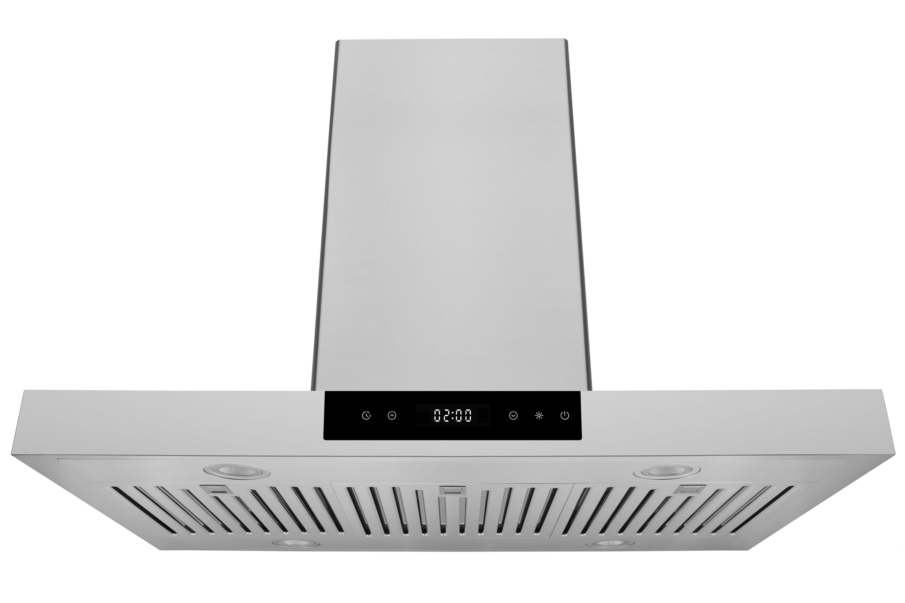 Hauslane 36" Island Range Hood 800 CFM Convertible Stainless Steel Kitchen Vent Hood with, Power Control Technology, Remote & Dual Control Panels, Auto Shut-Off, LED Lights, 10.5-ft Ceiling Adaptable