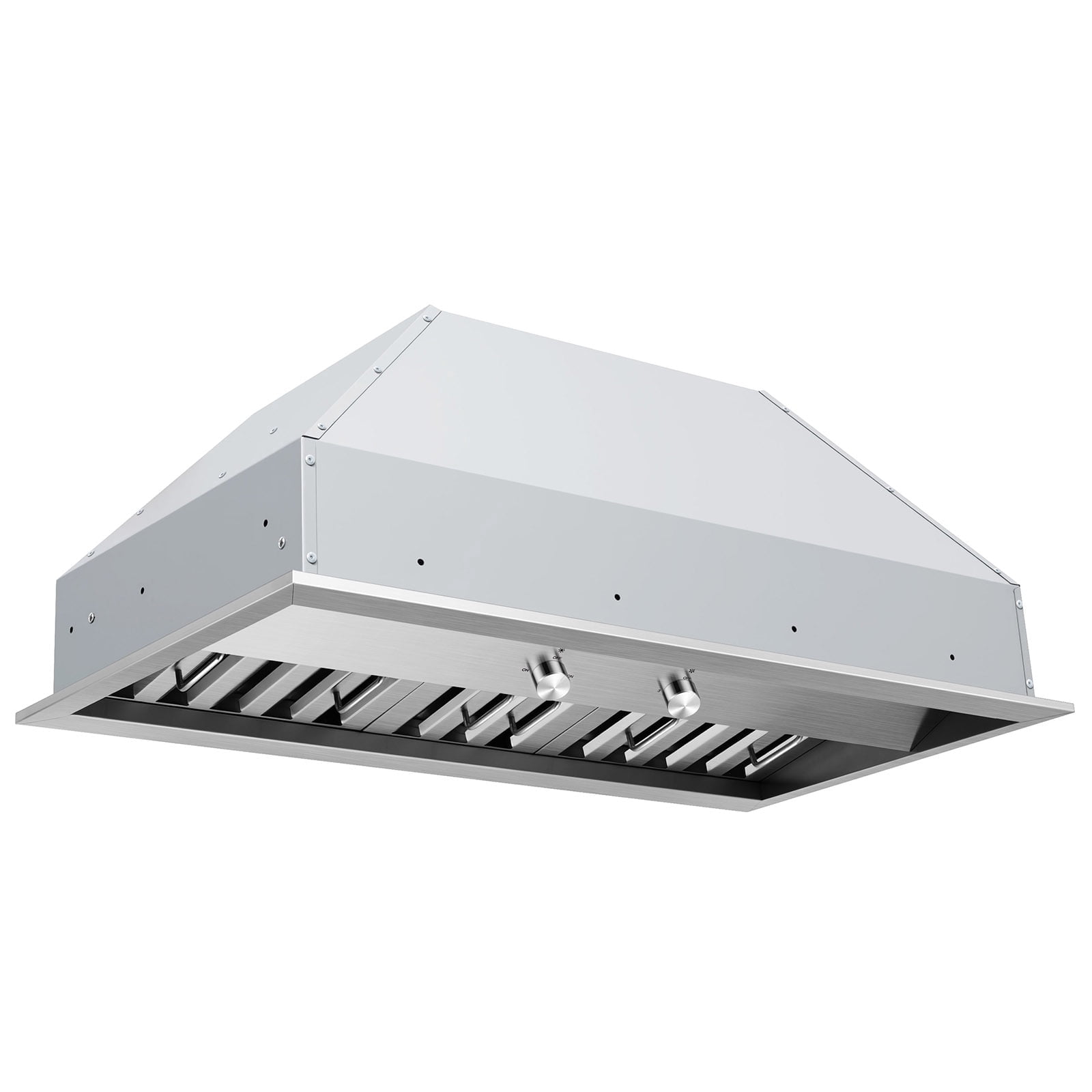 Hauslane In-R200 36” Pro-Style Built-In Range Hood | 18” Deep, Low Noise, Contemporary Design, Full-Size Handles, Baffle Filters, LED Lamps | 120V